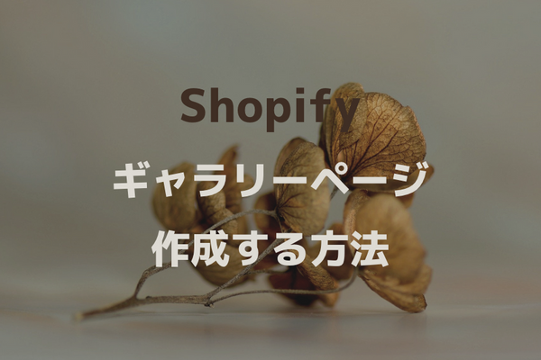 How to create a gallery page in Shopify.