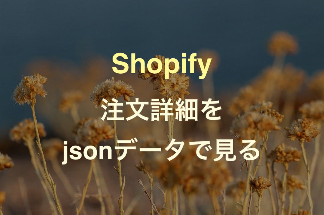 [Shopify]デバッグなどに有効な注文の詳しい情報データ jsonをみる方法
