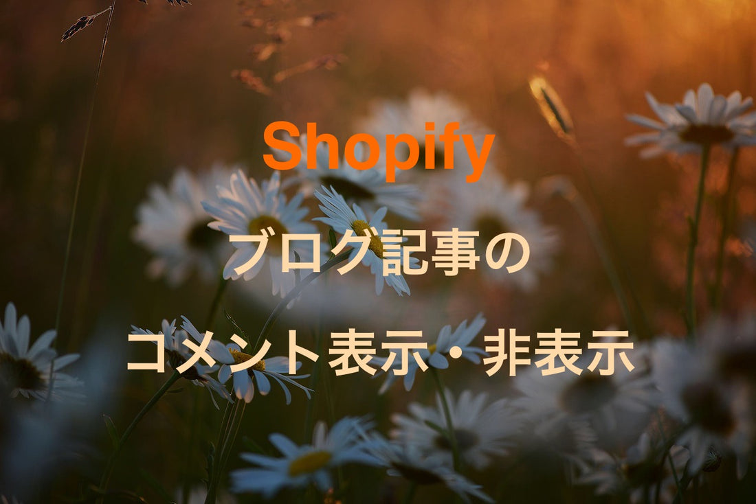 [Shopify]ブログ記事のコメントを表示・非表示にする方法