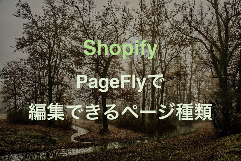 [Shopify] Summary of 6 page types that can be edited without coding using the PageFly app
